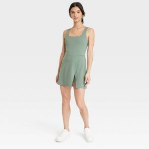 Women's Side-Slit Active Dress - All in Motion Green L